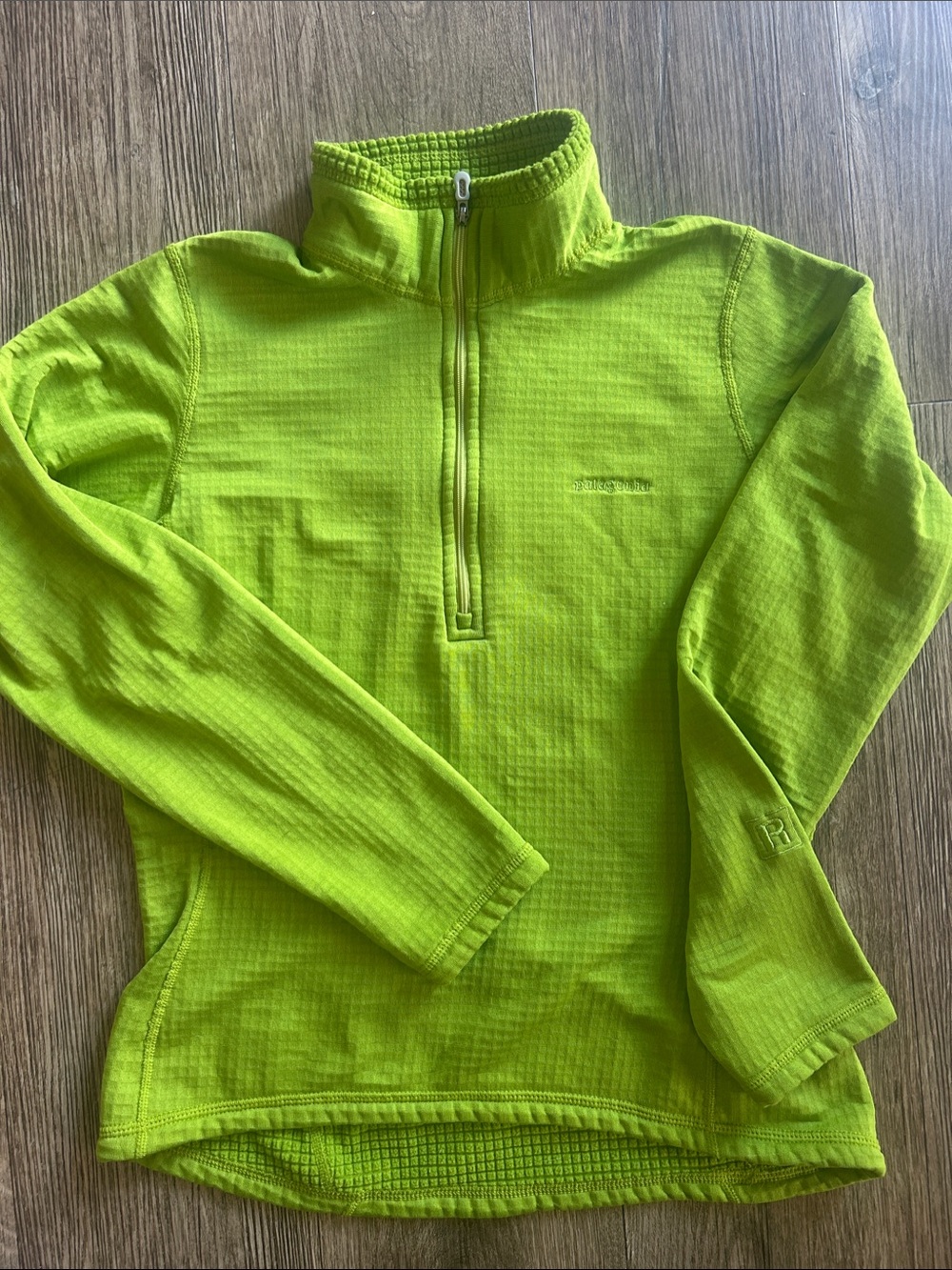 Women's Patagonia R1 (Small) Lime Green Half-Zip Performance Fleece
